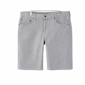 Garnet Hill Polka Dot Denim Bermuda Shorts